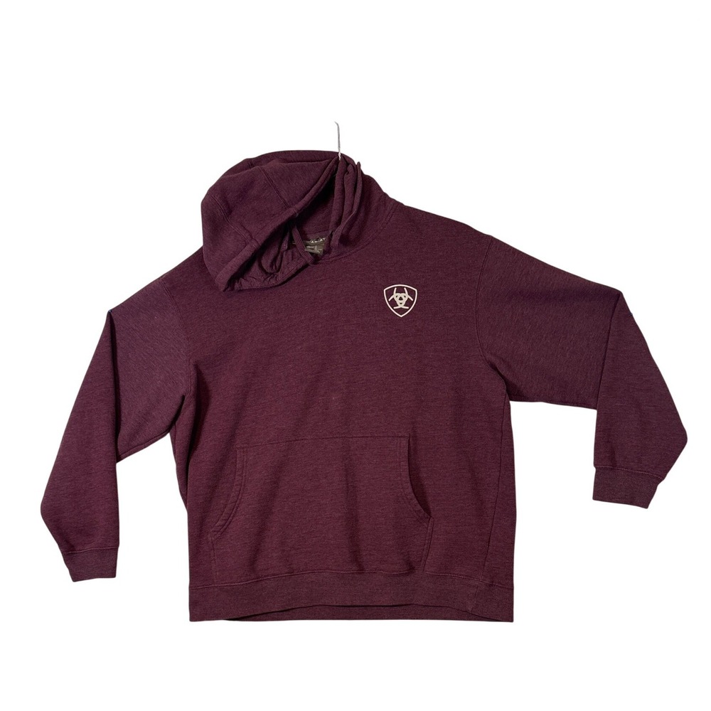 Ariat Arrowhead Hoodie Mens XL Burgundy Maroon Pullover Shield Logo 10046393